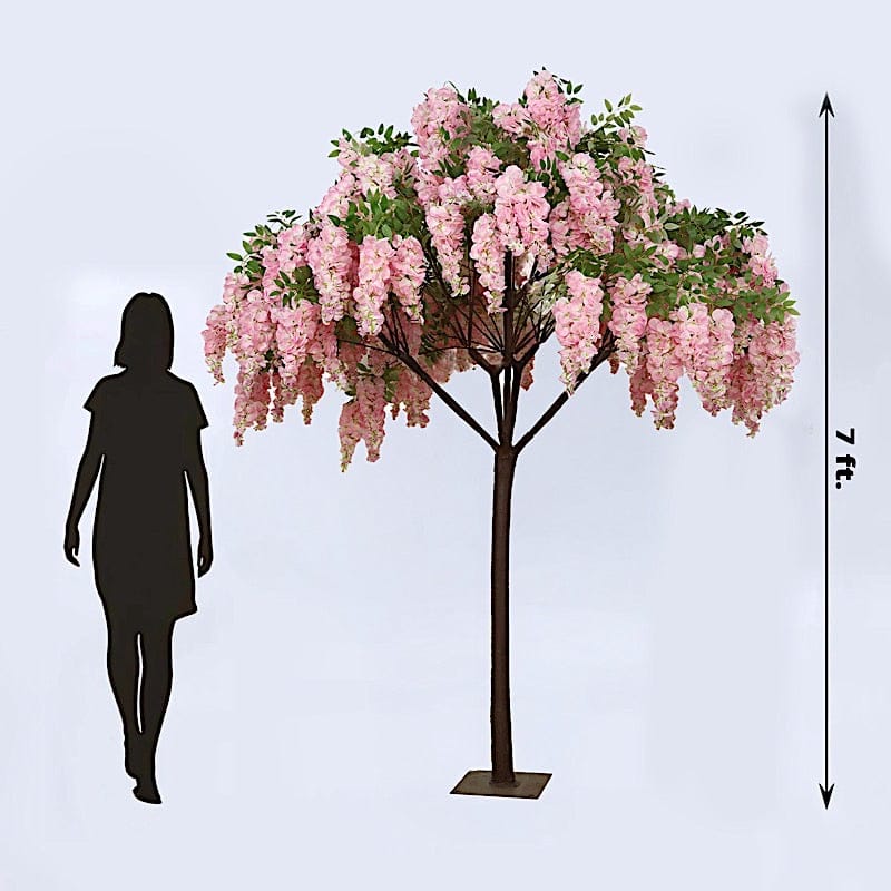 7 ft Freestanding Wisteria Tree With Detachable Metal Base