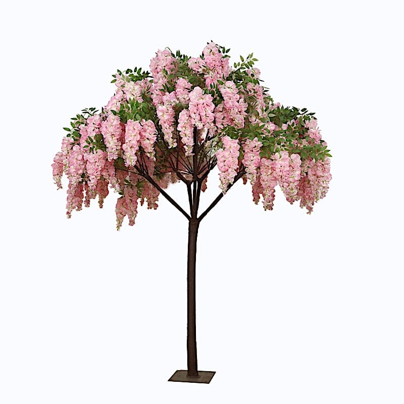 7 ft Freestanding Wisteria Tree With Detachable Metal Base Blush