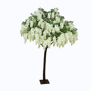 7 ft Freestanding Wisteria Tree With Detachable Metal Base ARTI_TREE_WIST01_7_WHT