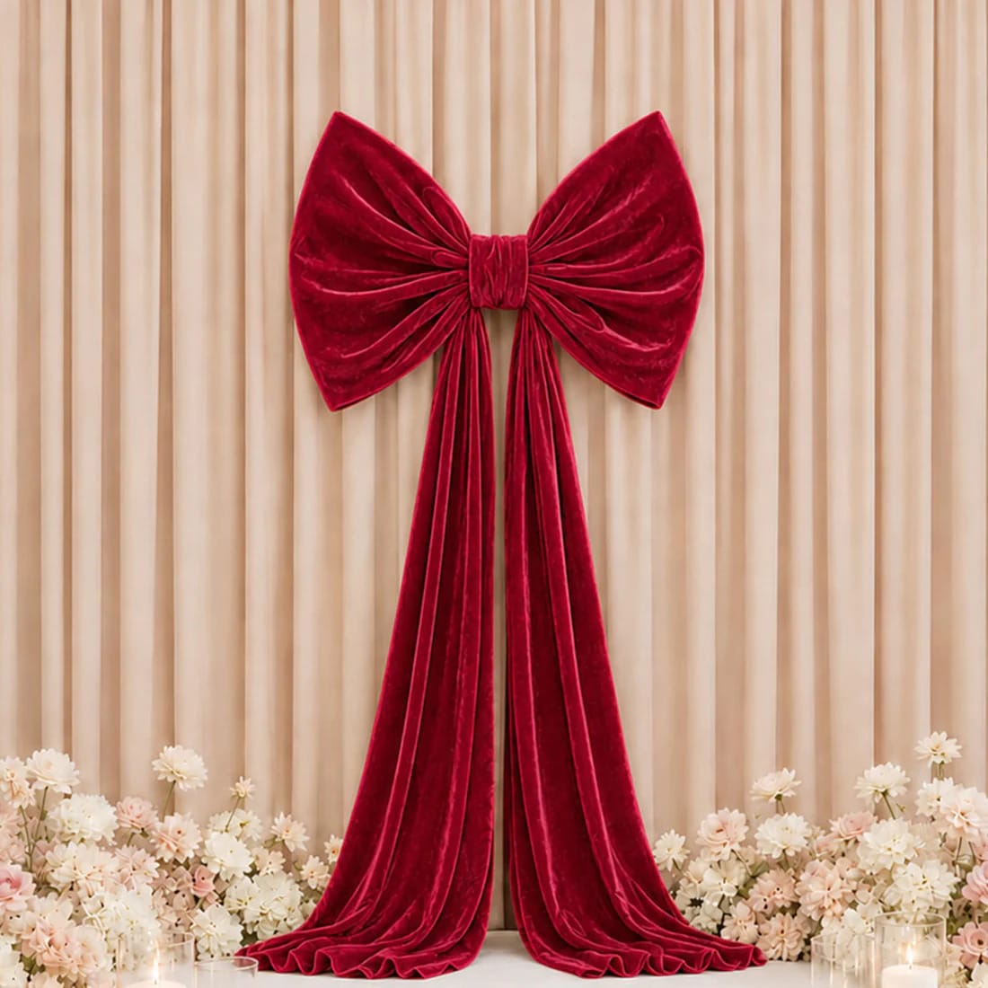 7 ft Giant Velvet Bow Tie Decor for Weddings and Events