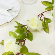 7 ft LED Roses with Leaves Garland Battery Operated Fairy Lights - Blush and Green