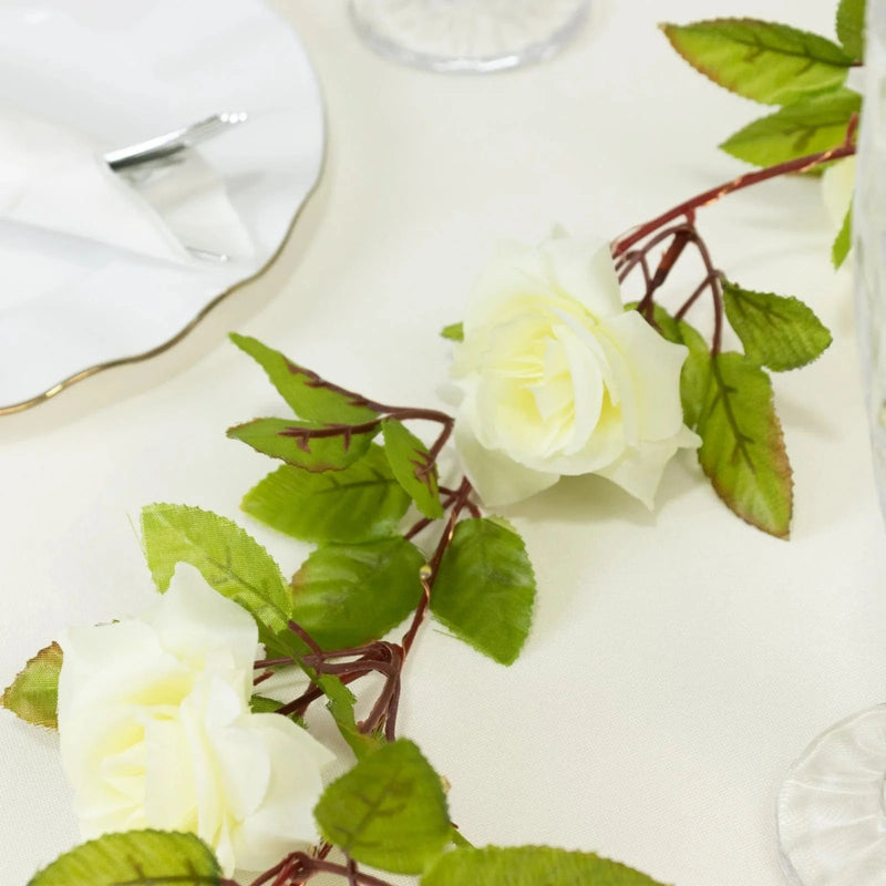 7 ft LED Roses with Leaves Garland Battery Operated Fairy Lights - Blush and Green