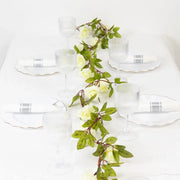 7 ft LED Roses with Leaves Garland Battery Operated Fairy Lights - Blush and Green