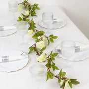 7 ft LED Roses with Leaves Garland Battery Operated Fairy Lights - Blush and Green