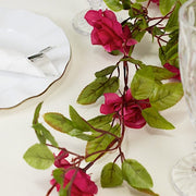 7 ft LED Roses with Leaves Garland Battery Operated Fairy Lights - Blush and Green