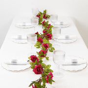 7 ft LED Roses with Leaves Garland Battery Operated Fairy Lights - Blush and Green