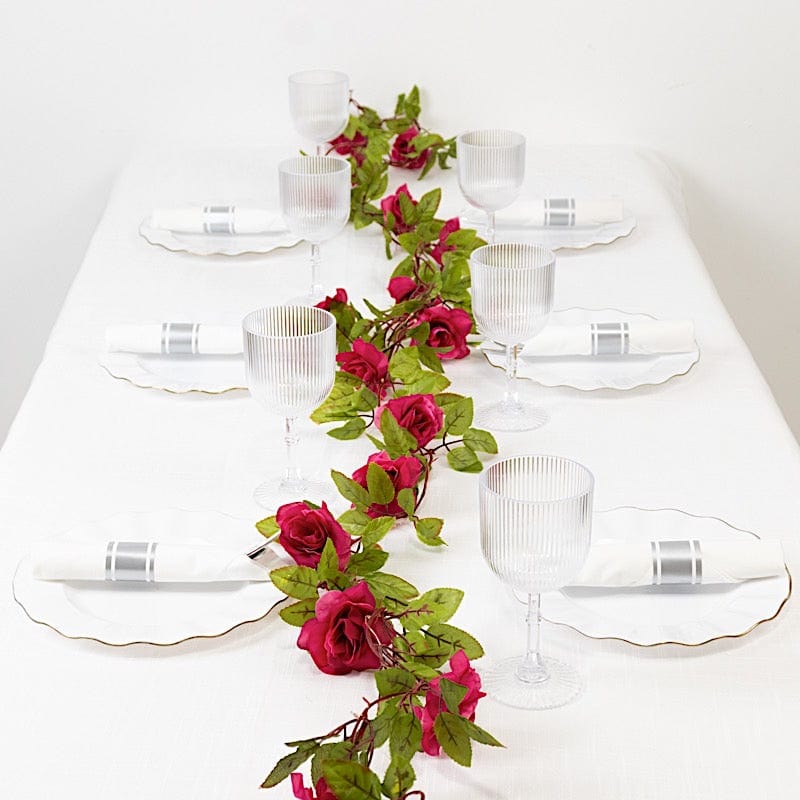 7 ft LED Roses with Leaves Garland Battery Operated Fairy Lights - Blush and Green