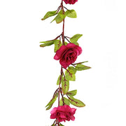 7 ft LED Roses with Leaves Garland Battery Operated Fairy Lights - Blush and Green