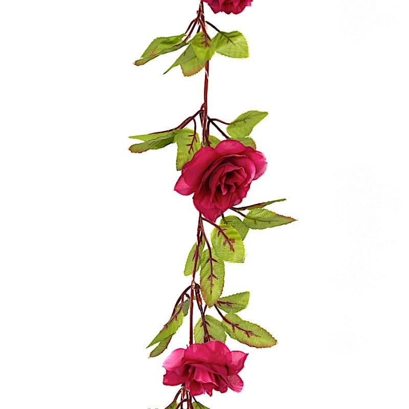 7 ft LED Roses with Leaves Garland Battery Operated Fairy Lights - Blush and Green