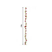 7 ft LED Roses with Leaves Garland Battery Operated Fairy Lights - Blush and Green