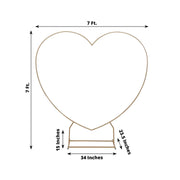 7 ft Metal Heart Shape Wedding Arch Photo Backdrop Stand - Gold BKDP_STNDHRT1_7_GOLD