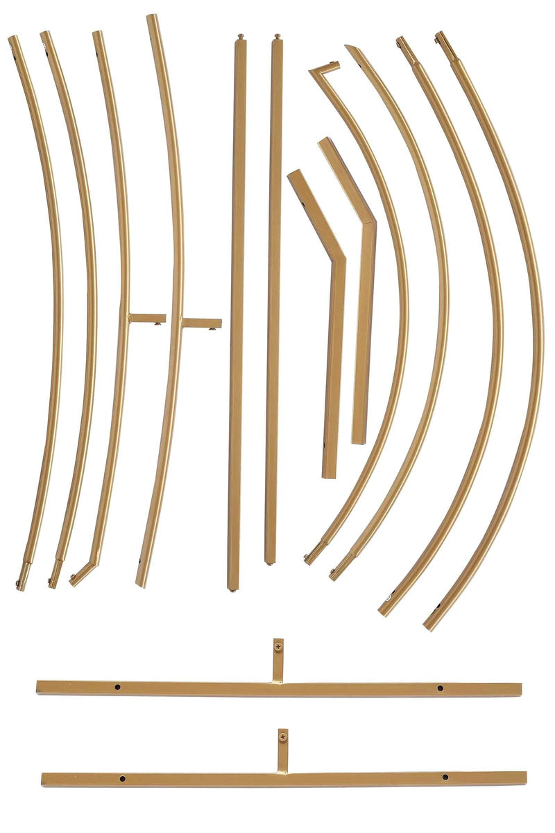 7 ft Metal Heart Shape Wedding Arch Photo Backdrop Stand - Gold BKDP_STNDHRT1_7_GOLD