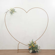 7 ft Metal Heart Shape Wedding Arch Photo Backdrop Stand - Gold BKDP_STNDHRT1_7_GOLD