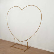 7 ft Metal Heart Shape Wedding Arch Photo Backdrop Stand - Gold BKDP_STNDHRT1_7_GOLD