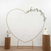 7 ft Metal Heart Shape Wedding Arch Photo Backdrop Stand - Gold BKDP_STNDHRT1_7_GOLD