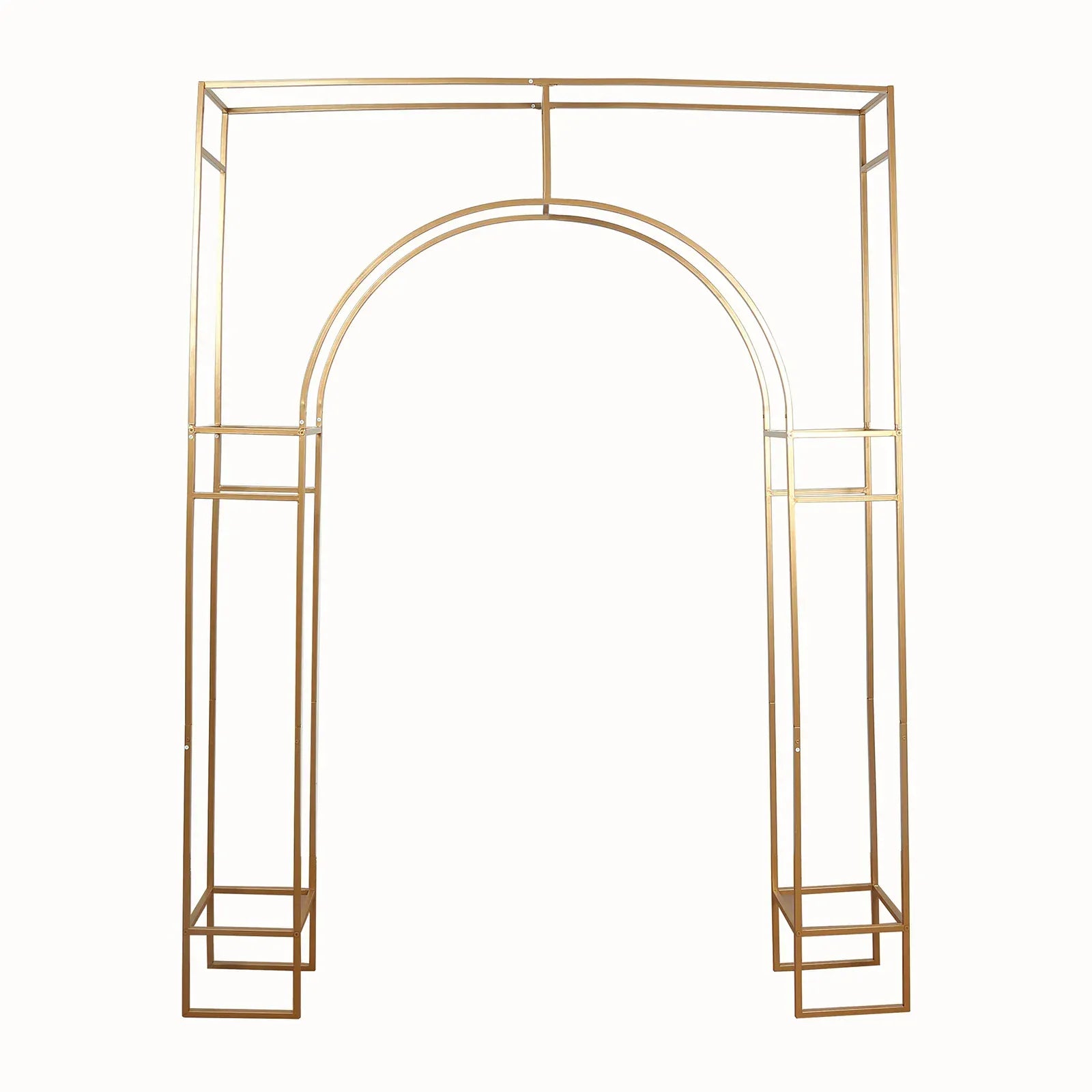 7 ft Metal Rectangular Wedding Arch in Arc de Triomphe Style - Gold BKDP_STND_TRIOM_6_GOLD