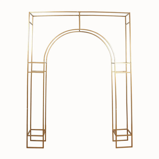7 ft Metal Rectangular Wedding Arch in Arc de Triomphe Style - Gold BKDP_STND_TRIOM_6_GOLD