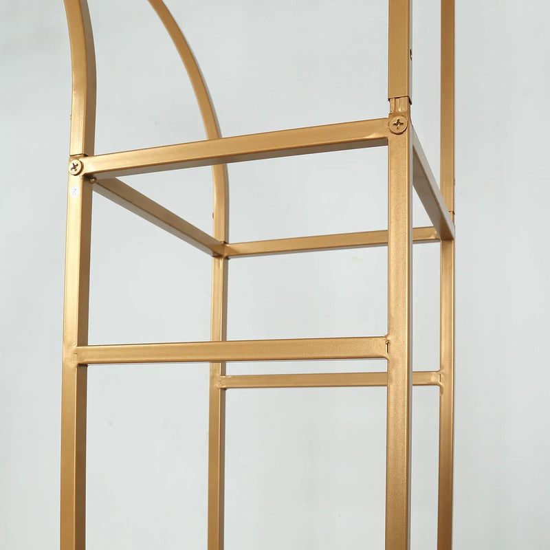 7 ft Metal Rectangular Wedding Arch in Arc de Triomphe Style - Gold BKDP_STND_TRIOM_6_GOLD