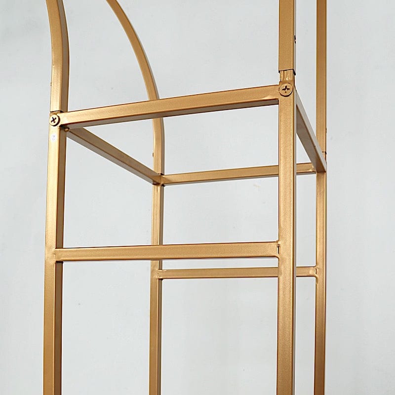 7 ft Metal Rectangular Wedding Arch in Arc de Triomphe Style - Gold BKDP_STND_TRIOM_7_GOLD