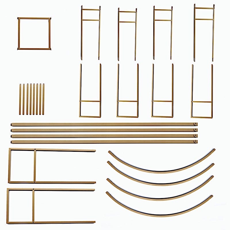 7 ft Metal Rectangular Wedding Arch in Arc de Triomphe Style - Gold BKDP_STND_TRIOM_7_GOLD