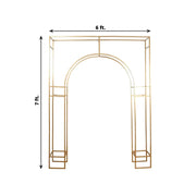 7 ft Metal Rectangular Wedding Arch in Arc de Triomphe Style - Gold BKDP_STND_TRIOM_7_GOLD