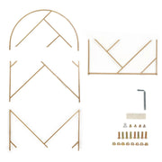 7 ft Metal Round Top Geometric Wedding Backdrop Floor Stand - Gold IRON_STND06_GEO_GOLD