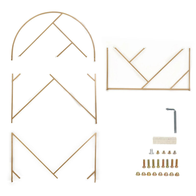 7 ft Metal Round Top Geometric Wedding Backdrop Floor Stand - Gold IRON_STND06_GEO_GOLD