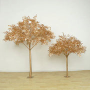 7 ft Metallic Faux Leaf Trees with Realistic Trunk Base - Gold ARTI_TREE_METLIC31_7_GOLD