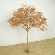 7 ft Metallic Faux Leaf Trees with Realistic Trunk Base - Gold ARTI_TREE_METLIC31_7_GOLD