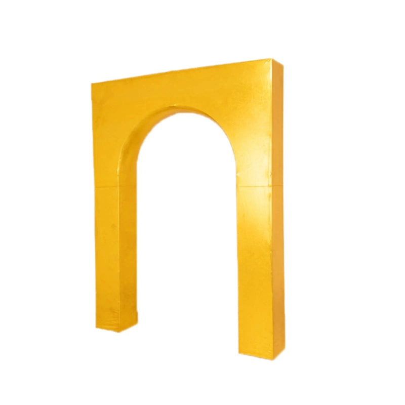 7 ft Metallic Spandex Wedding Arch Cover for Arc de Triomphe Stand - Gold BKDP_STND_TRIOM_22_7_GOLD