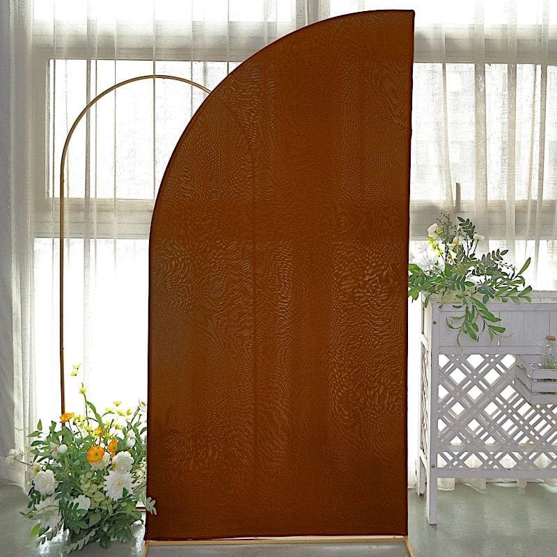 7 ft x 3 ft Matte Fitted Spandex Half Moon Wedding Arch Backdrop Stand Cover