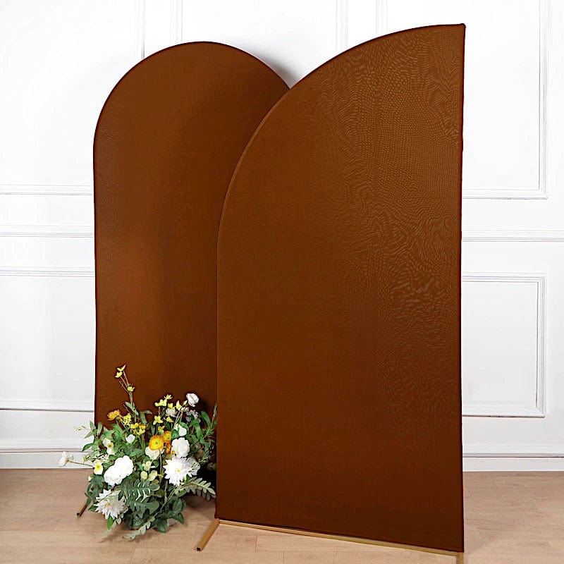 7 ft x 3 ft Matte Fitted Spandex Half Moon Wedding Arch Backdrop Stand Cover