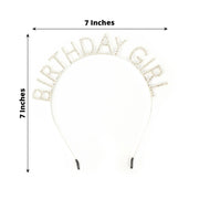 7" Metal with Rhinestones Birthday Girl Tiara Headband - Silver DRSSAC_CRWN_BDAY01_SILV