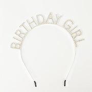 7" Metal with Rhinestones Birthday Girl Tiara Headband - Silver DRSSAC_CRWN_BDAY01_SILV