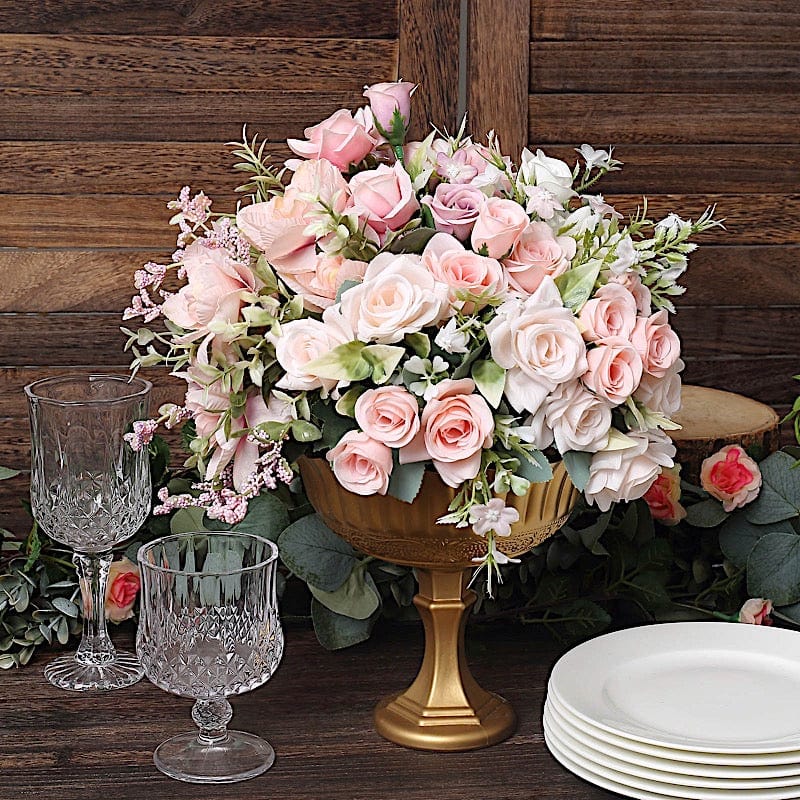 7" Roman Style Metal Compote Vase Flower Bowl Centerpiece - Gold VASE_PB006_7_GOLD