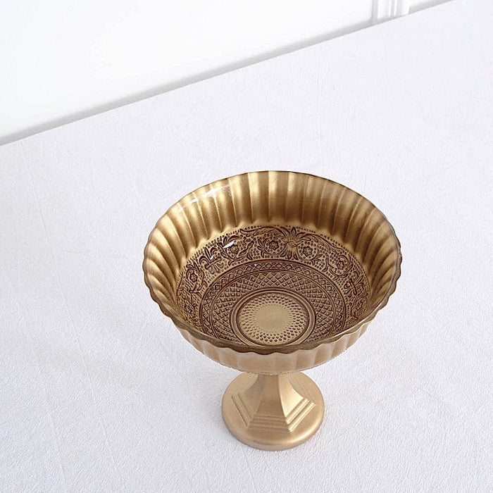 7" Roman Style Metal Compote Vase Flower Bowl Centerpiece - Gold VASE_PB006_7_GOLD