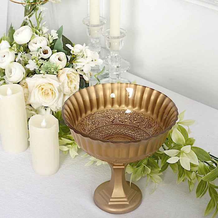 7" Roman Style Metal Compote Vase Flower Bowl Centerpiece - Gold VASE_PB006_7_GOLD