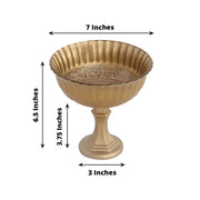 7" Roman Style Metal Compote Vase Flower Bowl Centerpiece - Gold VASE_PB006_7_GOLD