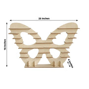 7 Tier 25" Butterfly Shaped Wooden Dessert Display Stand - Natural CAKE_WOD023_16_NAT