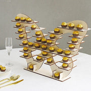 7 Tier 25" Butterfly Shaped Wooden Dessert Display Stand - Natural CAKE_WOD023_16_NAT