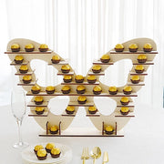 7 Tier 25" Butterfly Shaped Wooden Dessert Display Stand - Natural CAKE_WOD023_16_NAT