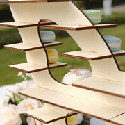 7 Tier 25" Butterfly Shaped Wooden Dessert Display Stand - Natural CAKE_WOD023_16_NAT