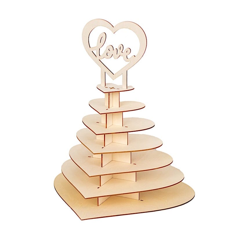 7-tier Wooden Heart Chocolate Display Stand with 
