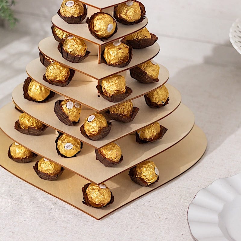 7-tier Wooden Heart Chocolate Display Stand with 