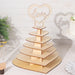 7-tier Wooden Heart Chocolate Display Stand with "Love" Topper - Natural CAKE_WOD017_15_NAT