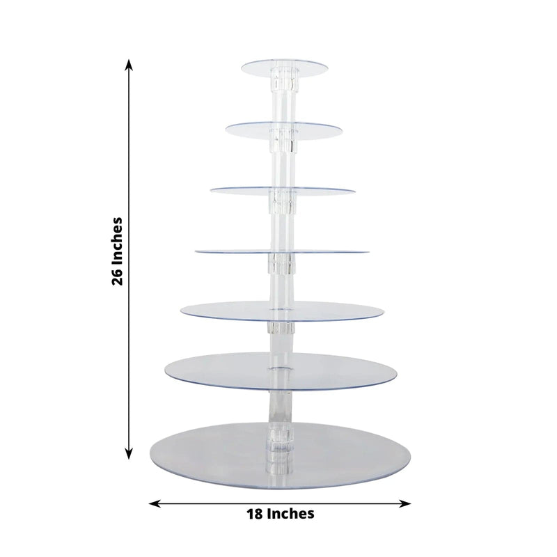 7 Tiers 26" Acrylic Cupcake Stand Set - Clear CAKE_STND_R7A