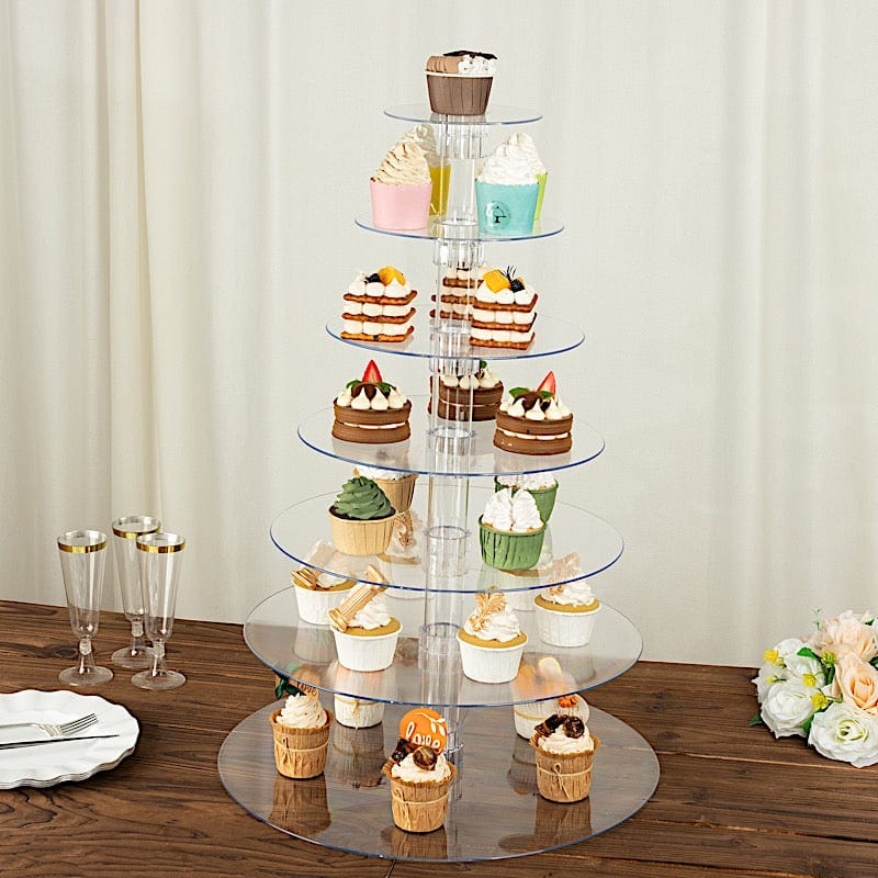 7 Tiers 26" Acrylic Cupcake Stand Set - Clear CAKE_STND_R7A