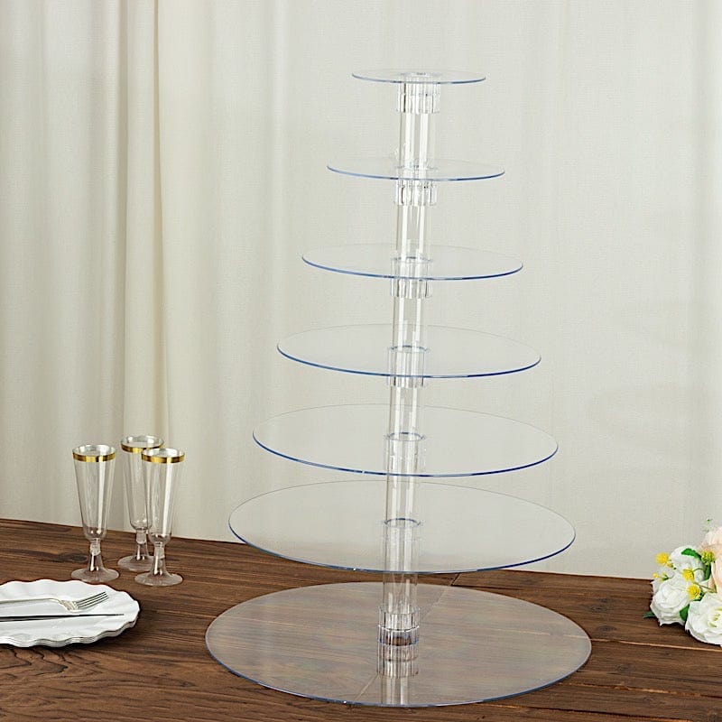 7 Tiers 26" Acrylic Cupcake Stand Set - Clear CAKE_STND_R7A