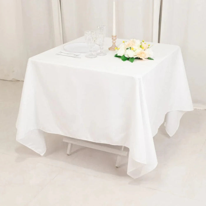 70" Cotton Blend Square Tablecloth with Wrinkle-Resistant Table Cover