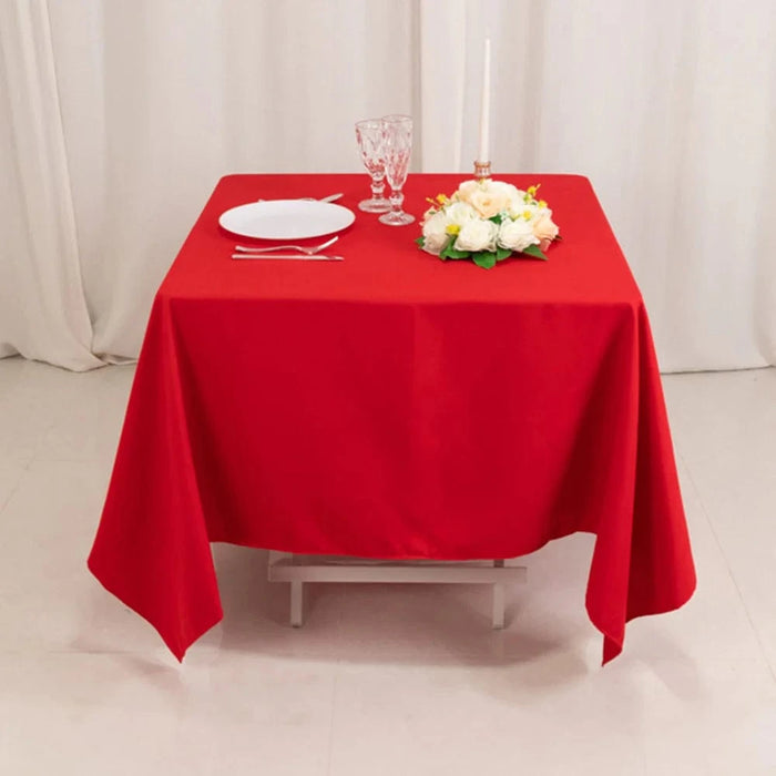 70" Cotton Blend Square Tablecloth with Wrinkle-Resistant Table Cover